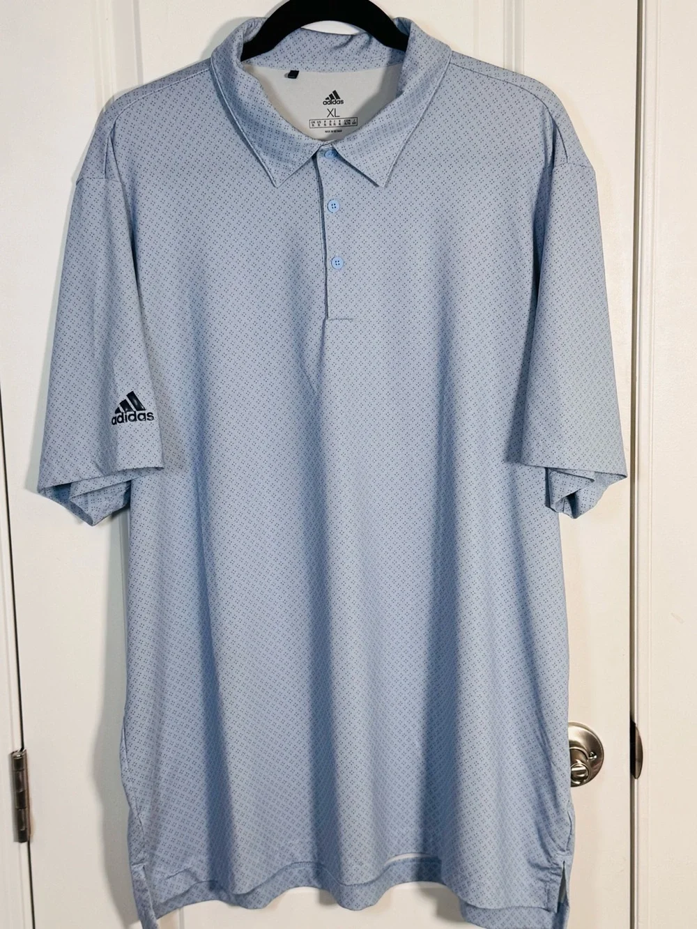 Adidas AEROREADY Mens XL Blue Diamond Dot Stretch Performance Golf Polo Shirt